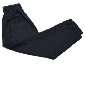 Emme everyday transitional maternity smocked linen pant, black, size small